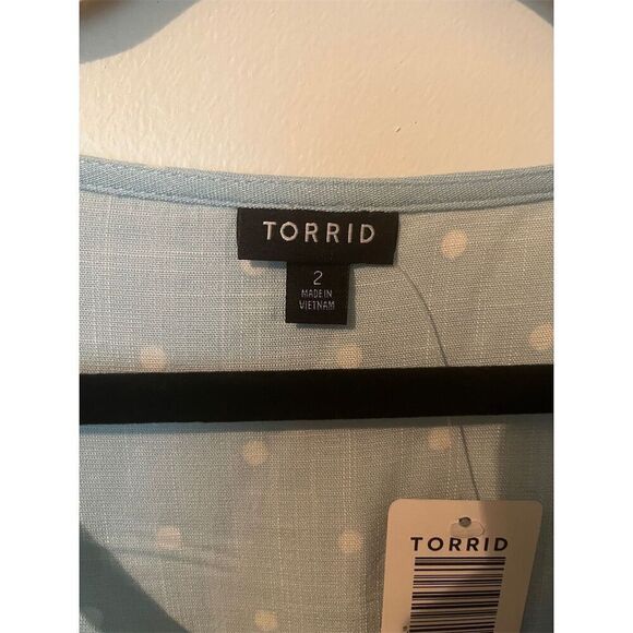 Torrid 2 Plus Size Polka Dot Textured Stretch Rayon Mini Skater Dress 2x 18-20 - Picture 6 of 9